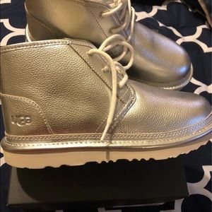 Ladies Metallic Silver Ugg Boots